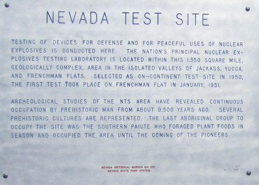 Nevada Test Site sign